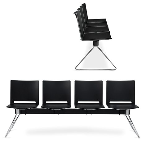 Cadeiras Recepção 4 Lugares Viga Filó (Cadeiras de Escritório)