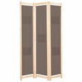 Divisória de Quarto com 3 Painéis 120x170x4 cm Tecido Castanho