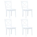 Cadeiras de Jantar 4 pcs Seringueira Maciça Branco