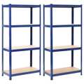 Prateleiras de Arrumação 2 pcs Azul 80x40x160 cm Aço e Mdf