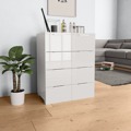 Aparador em Contraplacado 60x35x76 cm Branco Brilhante