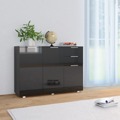 Aparador 107x35x76 cm Preto Brilhante