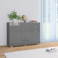 Aparador 107x35x76 cm Cinzento Brilhante