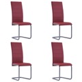 Cadeiras de Jantar 4 pcs Couro Artificial Vermelho