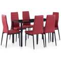 Conjunto de Jantar 7 pcs Vermelho Tinto