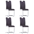 Cadeiras de Jantar 4 pcs Couro Artificial Castanho