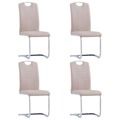Cadeiras de Jantar 4 pcs Couro Artificial Cappuccino