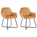 Cadeiras de Jantar 2 pcs Veludo Castanho