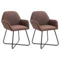 Cadeiras de Jantar 2 pcs Tecido Castanho