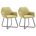 Cadeiras de Jantar 2 pcs Tecido Verde