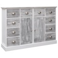 Aparador com 10 Gavetas 113x30x79 cm Madeira Cinzento