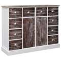 Aparador com 10 Gavetas 113x30x79 cm Madeira Castanho