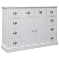 Aparador com 10 Gavetas 113x30x79 cm Madeira Branco