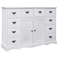 Aparador com 10 Gavetas 113x30x79 cm Madeira Branco