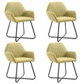 Cadeiras de Jantar 4 pcs Tecido Verde