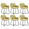 Cadeiras de Jantar 6 pcs Tecido Verde