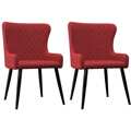 Cadeiras de Jantar 2 pcs Tecido Bordô