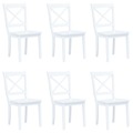 Cadeiras de Jantar 6 pcs Seringueira Maciça Branco