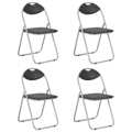 Cadeiras de Jantar Dobráveis 4 pcs Couro Artificial Preto