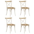 Cadeiras Costas em Cruz 4 pcs Madeira Maciça Branco