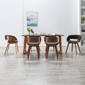 Cadeiras Jantar 4 pcs Madeira Curvada e Tecido Cinzento