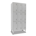 Cacifos Metálicos Triplo Cinza 9 Cacifos 1900x900x500mm Cadeado Simples