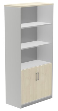 Armários Escritório 900x450x1950mm C/portas e Prateleiras Cinza/castanho Armários Escritório 900x450x1950mm C/portas e Prateleiras Cinza/castanho