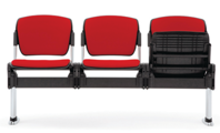 Cadeiras Auditório Viga 3 Lugares Rebatível Polipropileno Fixa Flou