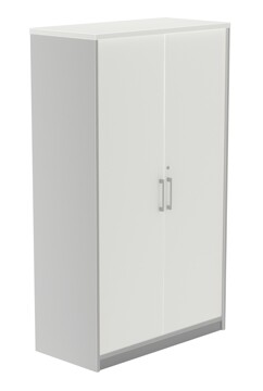 Armários Escritório 900x450x1560mm com Portas Cinza/branco