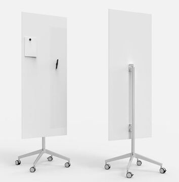 Biombo Vidro Magnético Branco para Escrita 65x157,5cm Mood Mobile