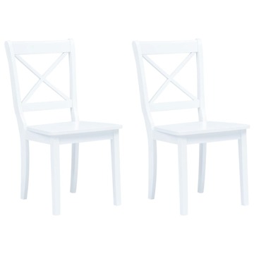 Cadeiras de Jantar 2 pcs Seringueira Maciça Branco