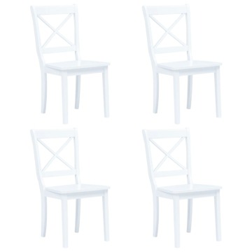 Cadeiras de Jantar 4 pcs Seringueira Maciça Branco