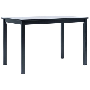 Mesa de Jantar 114x71x75cm Madeira de Seringueira Maciça Preto