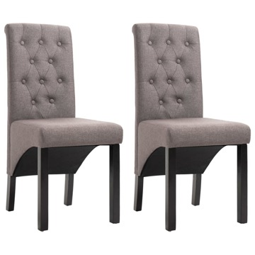Cadeiras de Jantar 2 pcs Tecido Cinzento-acastanhado