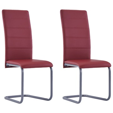 Cadeiras de Jantar 2 pcs Couro Artificial Vermelho