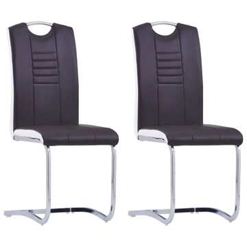 Cadeiras de Jantar 2 pcs Couro Artificial Castanho