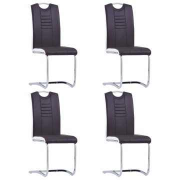 Cadeiras de Jantar 4 pcs Couro Artificial Castanho