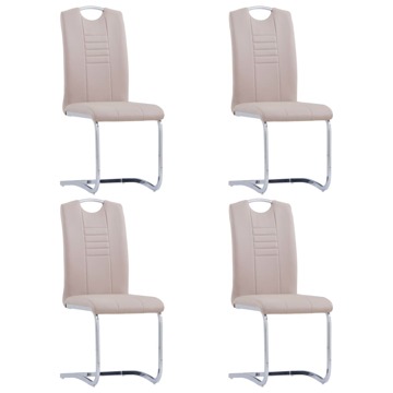 Cadeiras de Jantar 4 pcs Couro Artificial Cappuccino