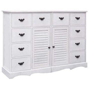 Aparador com 10 Gavetas 113x30x79 cm Madeira Branco