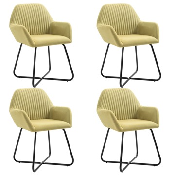 Cadeiras de Jantar 4 pcs Tecido Verde
