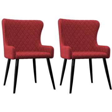 Cadeiras de Jantar 2 pcs Tecido Bordô