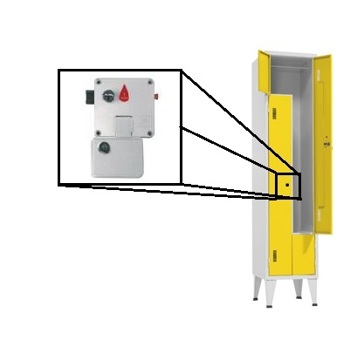 Cacifos Metálicos Simples 2 Cacifos em L Moeda C/ Recolha 1900x400x500mm