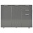 Aparador 107x35x76 Cm Cinzento Brilhante
