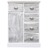 Aparador Com 10 Gavetas 113x30x79 Cm Madeira Cinzento