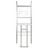 Conjunto 3 Pcs Jantar Dobrável Com Prateleira Mdf e Aço Branco