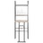 Conjunto 3 Pcs Jantar Dobrável C/ Prateleira Mdf e Aço