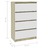 Aparador 70x40x97 Cm Contraplacado Cor Branco / Carvalho Sonoma