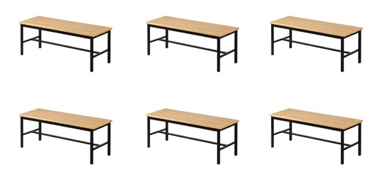 Pack 6 Banco Corrido 1400x400x450mm 620 ( Balneário )
