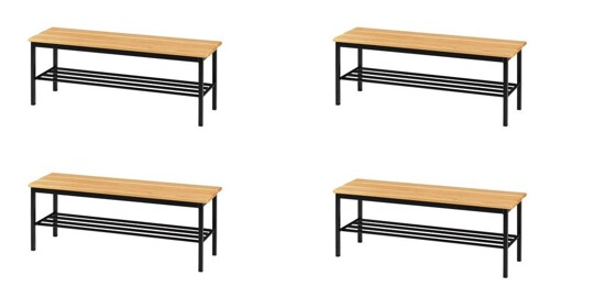 Pack 4 Bancos Corridos 1400x400x450mm 622 ( Balneário )